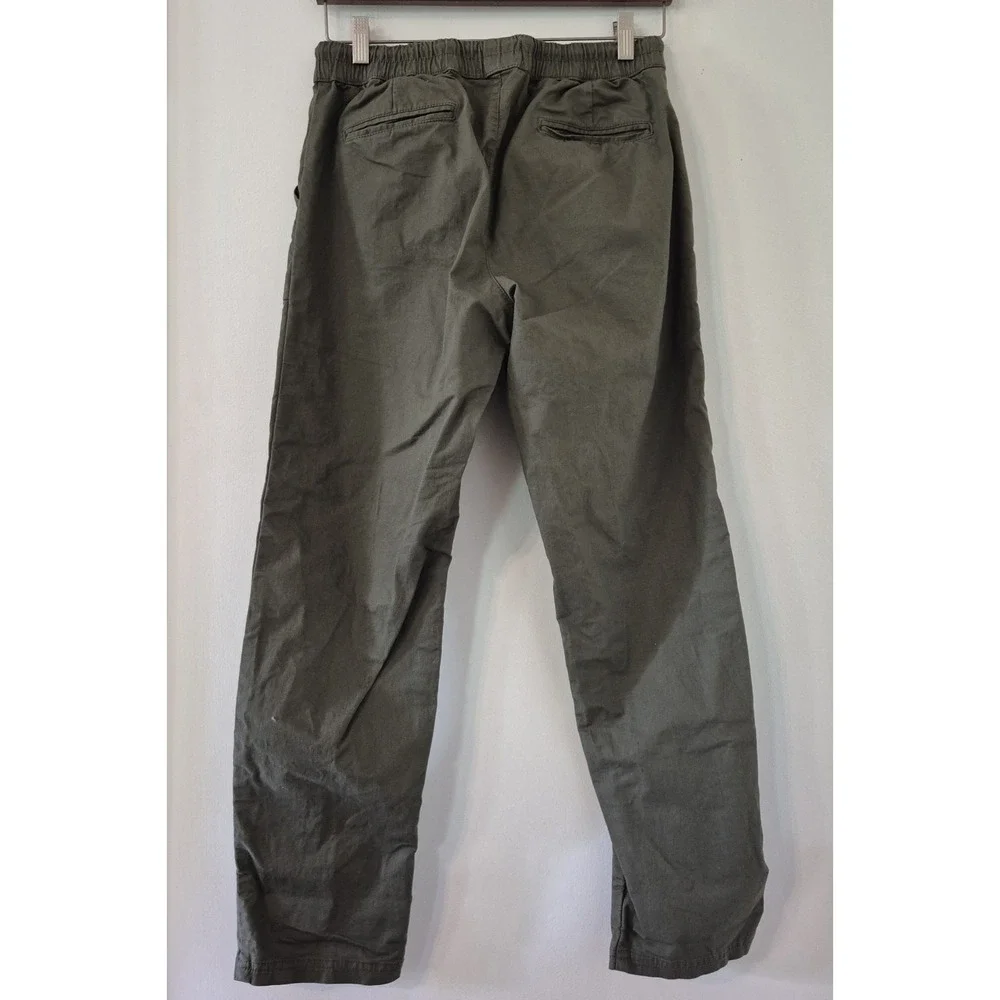 Pact Organic Cotton Stretch Pants Women's M Olive Drawstring Utility Sustainable - Picture 2 of 9